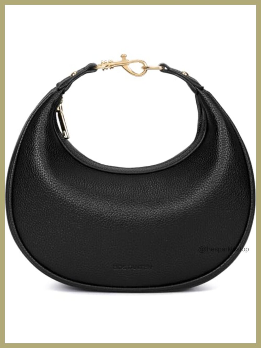 Vegan Leather Crescent Crossbody Bag with Adjustable Removable Strap